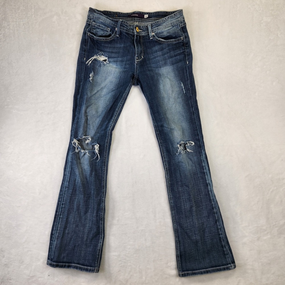 VIGOSS Jeans Women Size 5 Bootcut Distressed Blue Denim Flare Leg Pants‎